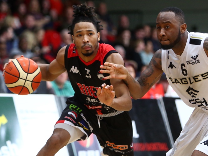 Riders Guard Brandon Clark on the attack
