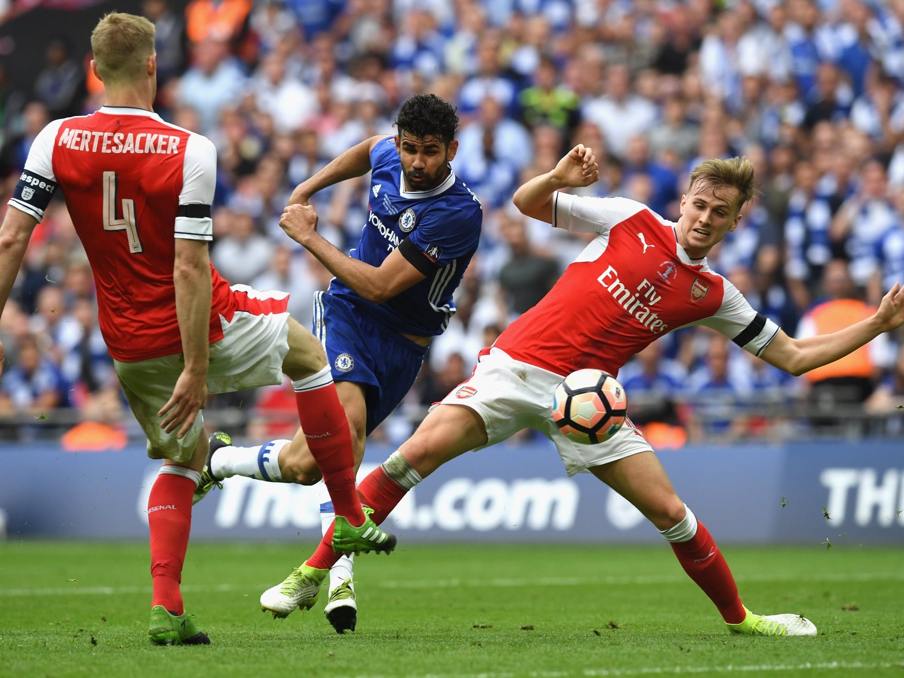 Diego Costa equalizes for Chelsea with a faint volley