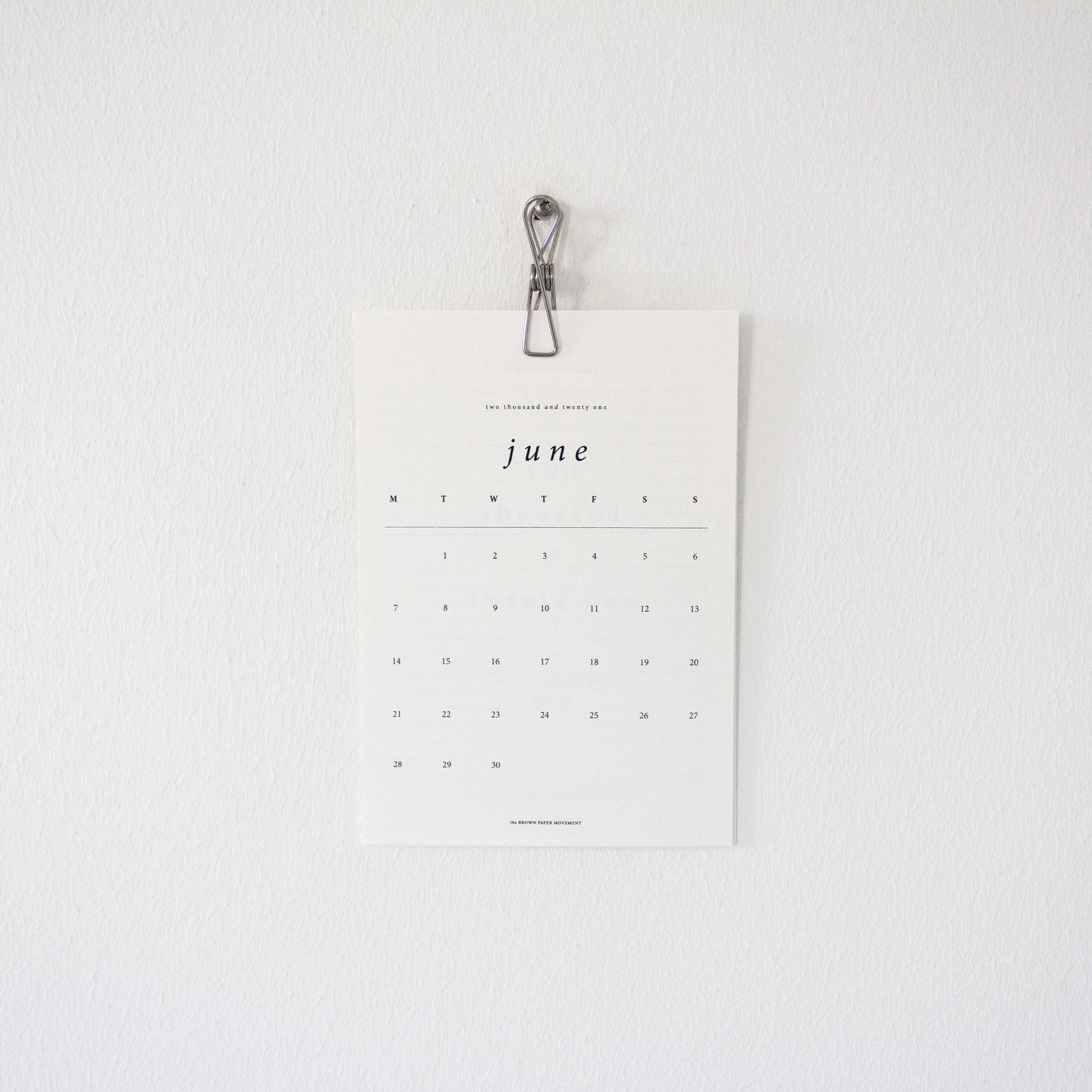 Silver Calendar Clip — The Brown Paper Movement