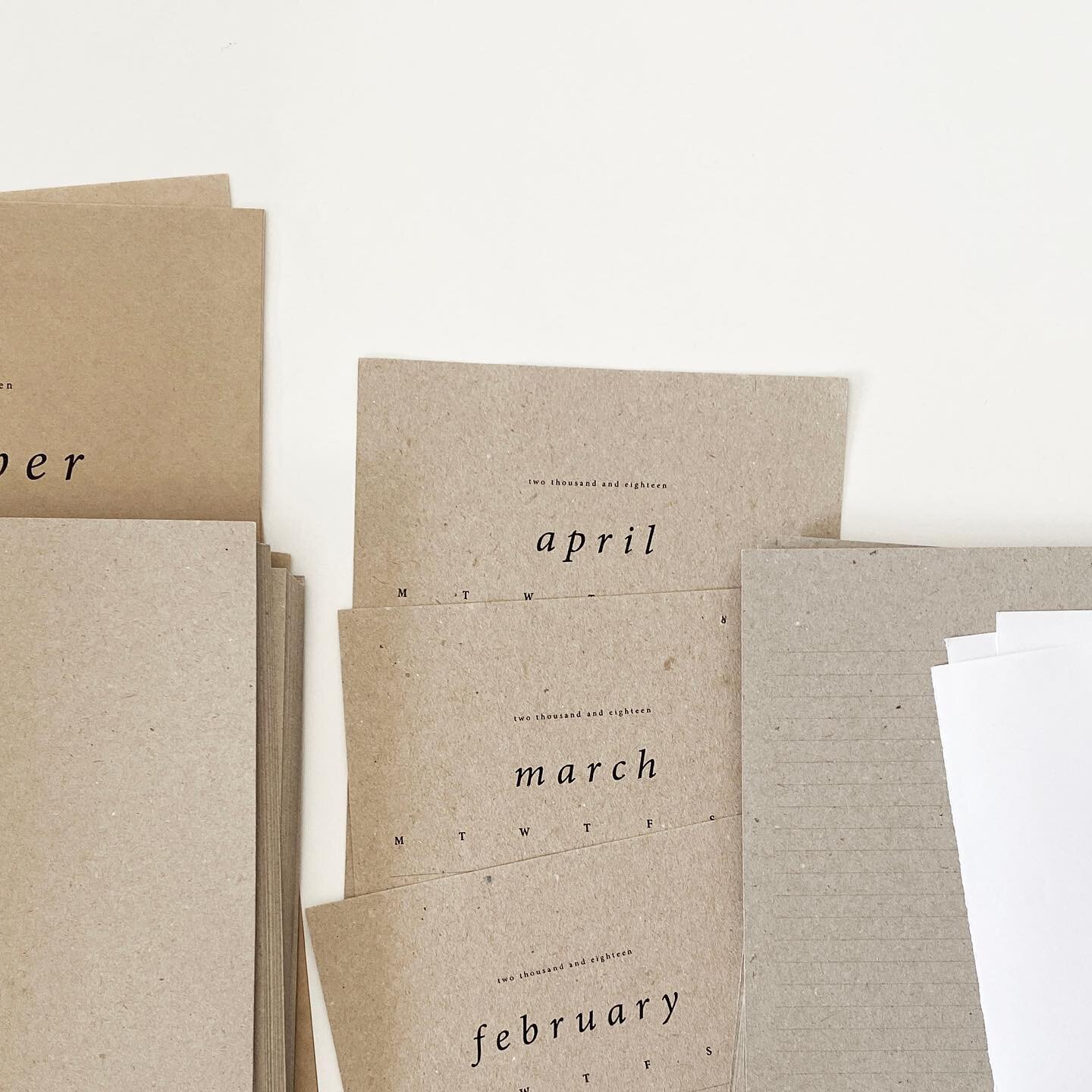 February, March, April on our Grey Desk Calendar. We&rsquo;ve been making this classic design since 2016 and it&rsquo;s one of our favourites on grey paper. 

Hello to a new month tomorrow, May. Subscribe to our newsletter for Mother&rsquo;s Day idea