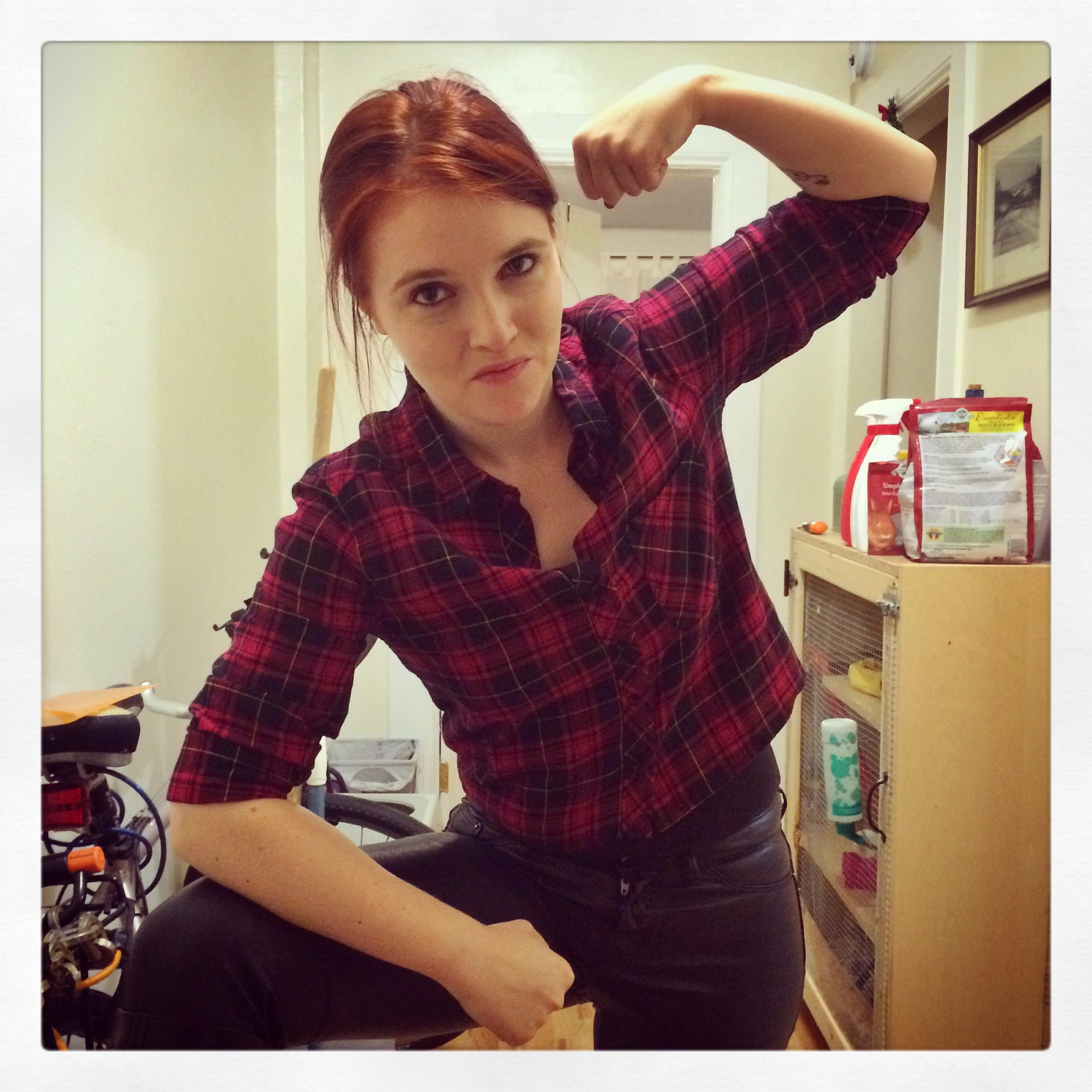 In costume for a musical-themed party. No one perpetuates outdated and stereotypical concepts of strength like Gaston...