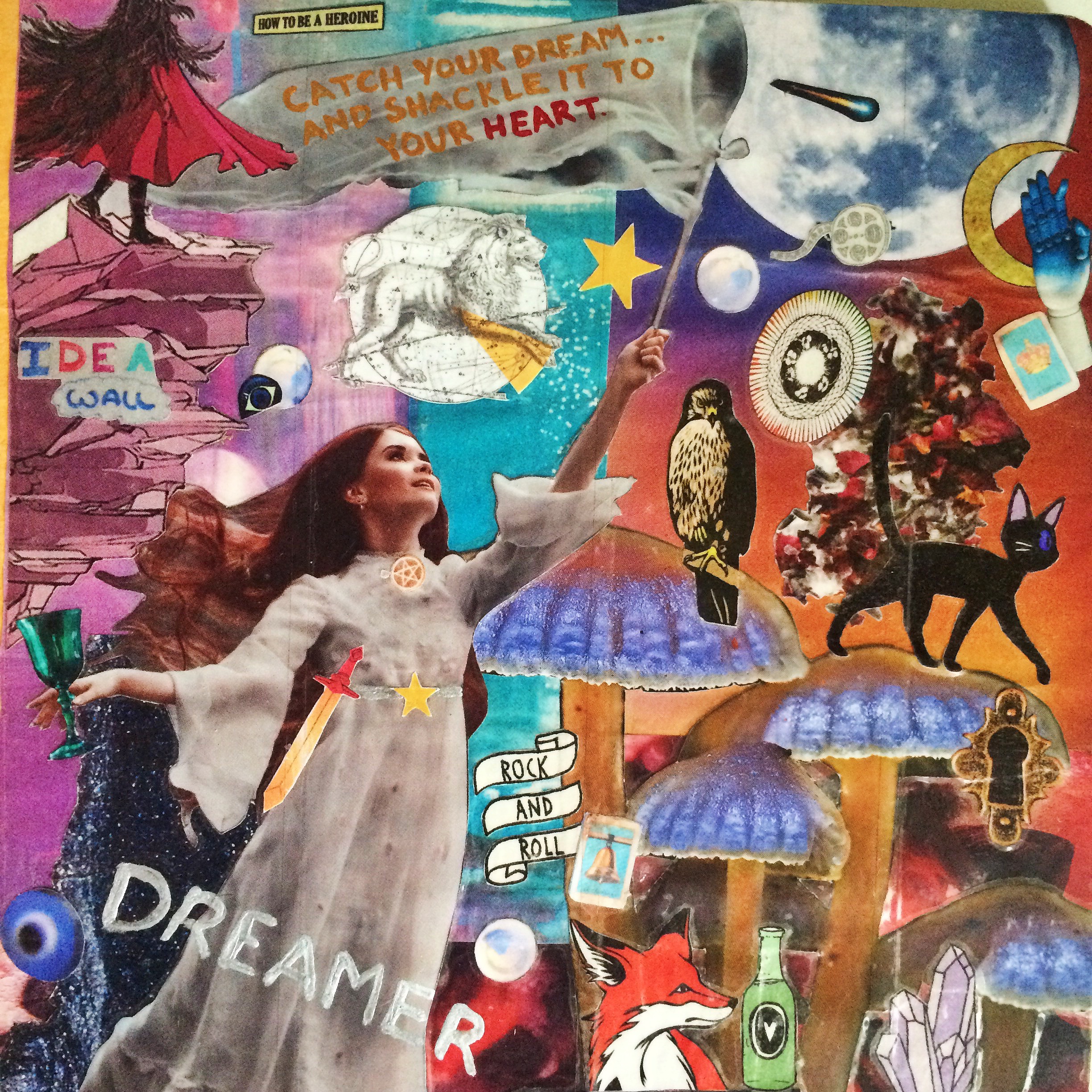 As evidenced by the cover of my most recent journal, dreaming big is rather an important theme in my life. Collage by me.