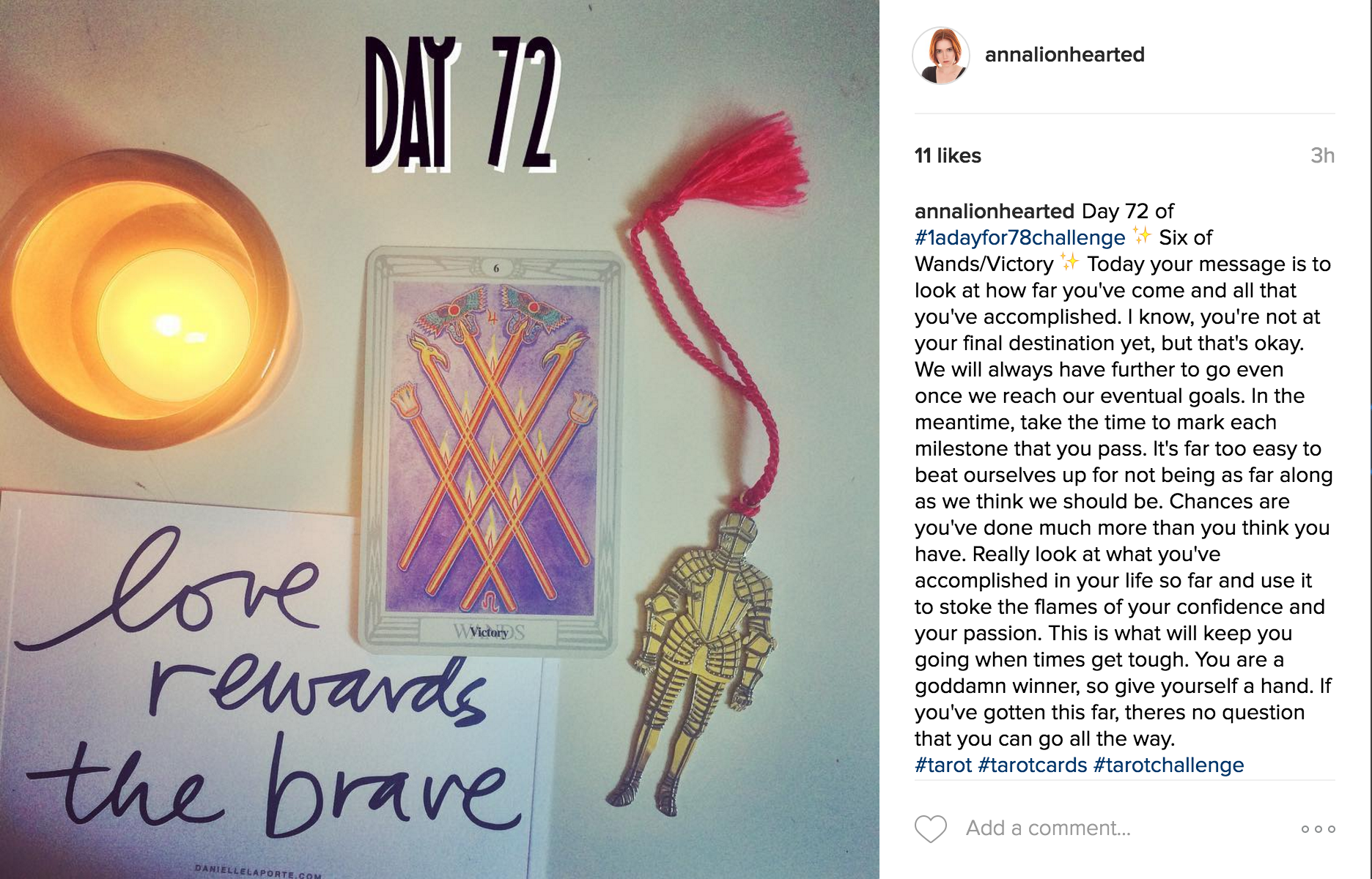 Today's card from the "1 a Day for 78 Challenge" on Instagram. A fitting reminder.