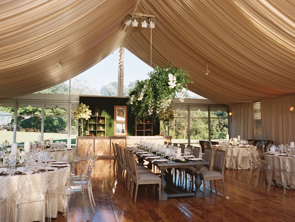 Custom Fabric Treatment for Tent Wedding