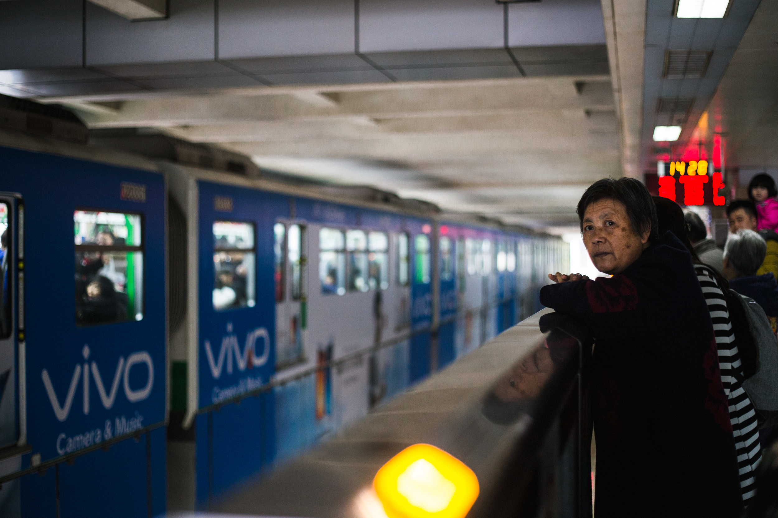 Chongqing is a city of hills and water. The monorail system - which residents are distinctly proud of - snakes quietly overhead. Riders will be treated to views of a city that clings to the hillsides making up the valleys of the Yangtze and Jialing rivers which flow into one another at the junction where Chongqing's main harbor Chaotianmen is situated. Chongqing, January 2017