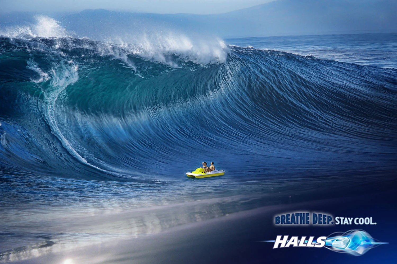 Halls. Wave print