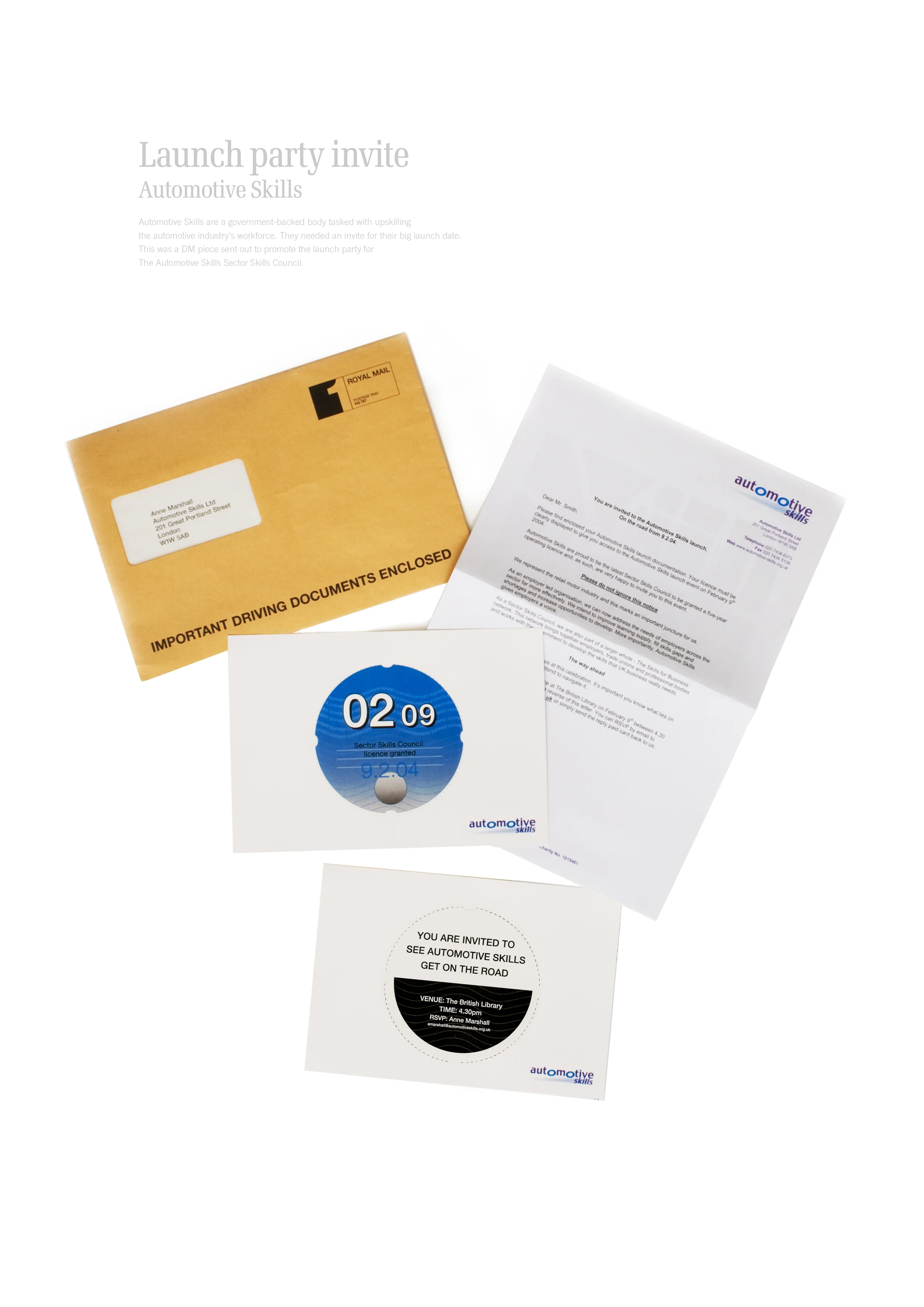 Automotive Skills Launch party invite DM