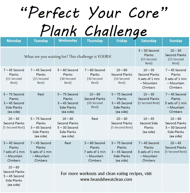 Monthly Challenge: Perfect Your Core Plank Challenge — He & She Eat Clean