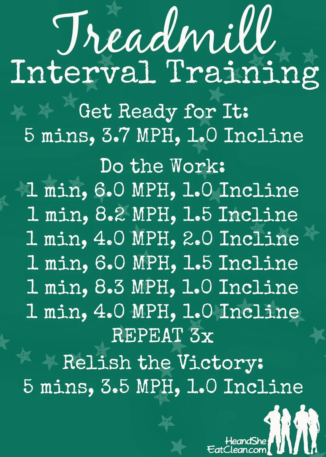 Calorie Burner Treadmill Interval Training Workout He She Eat Clean Healthy Recipes Workout Plans