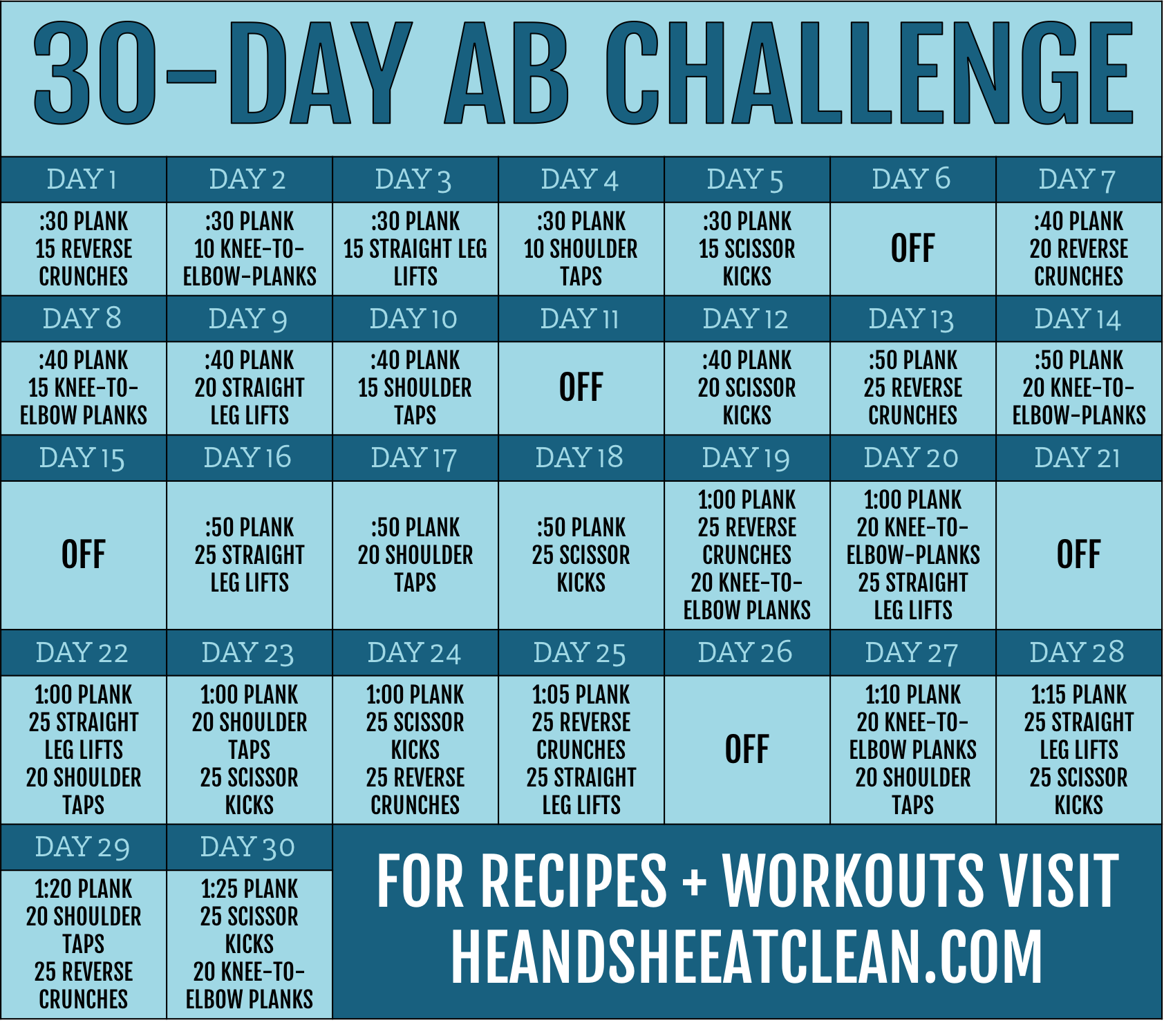 30-Day Ab Fitness Challenge — He & She Eat Clean