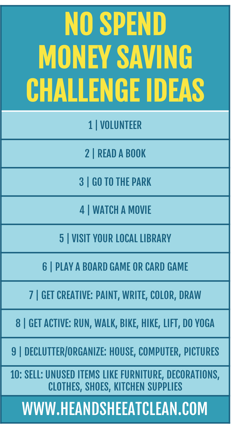 No Spend Money Saving Challenge