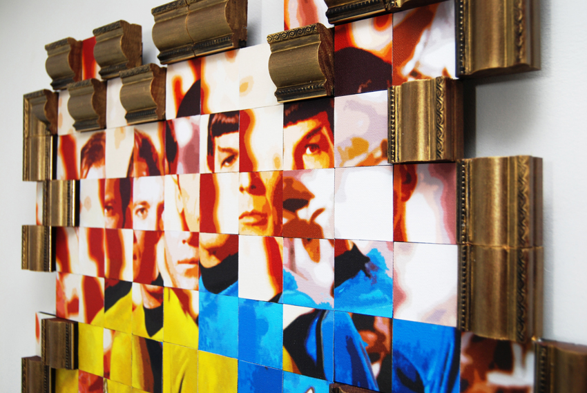 Transporter Error (Detail), mixed media on wood & canvas, 38 x 26 x 2 in.