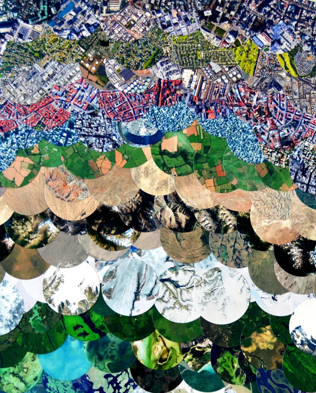 TL;DR: Earth History (detail), inkjet print on labels, plexiglas, 23 x 23 x 2 in.