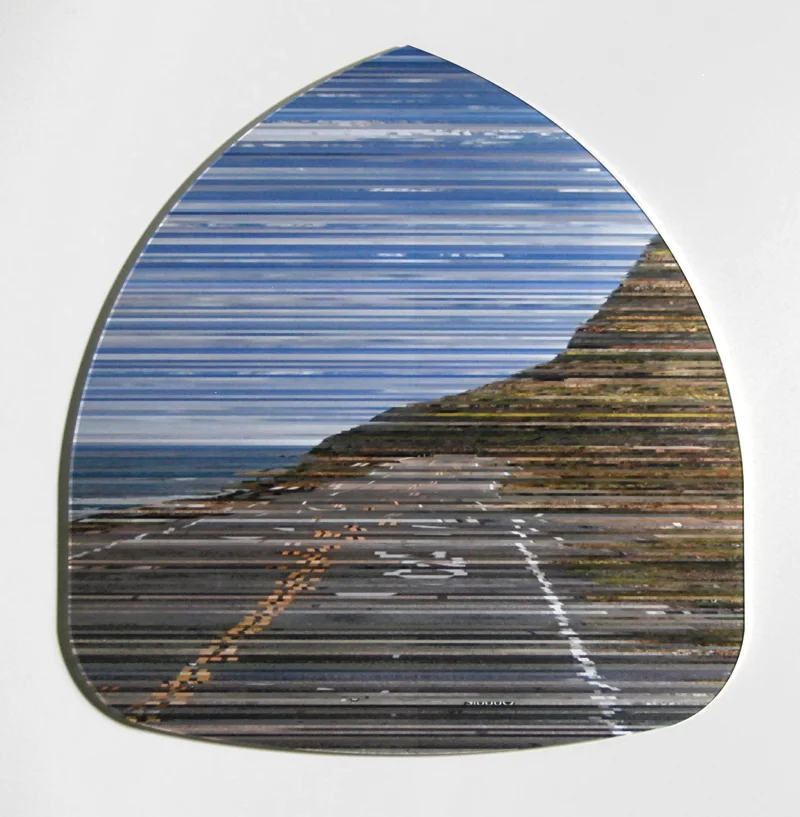 Highway 1 Compressed, print on plexiglas, 24 x 22 x 1 in.