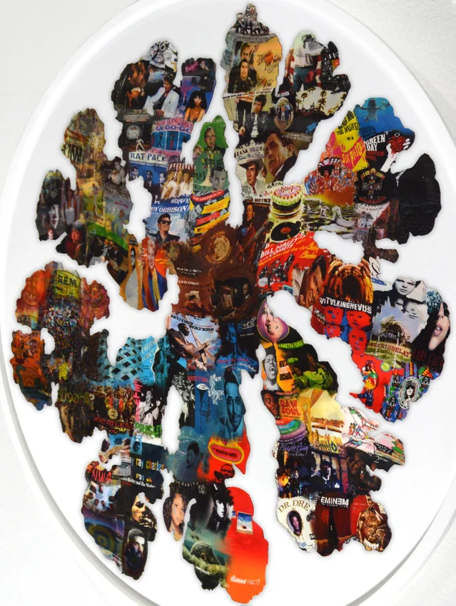 Culture (detail), lenticular print on plexiglas, 23 x 23 x 1 in.