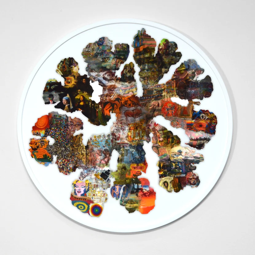Culture, lenticular print on plexiglas, 23 x 23 x 1 in.