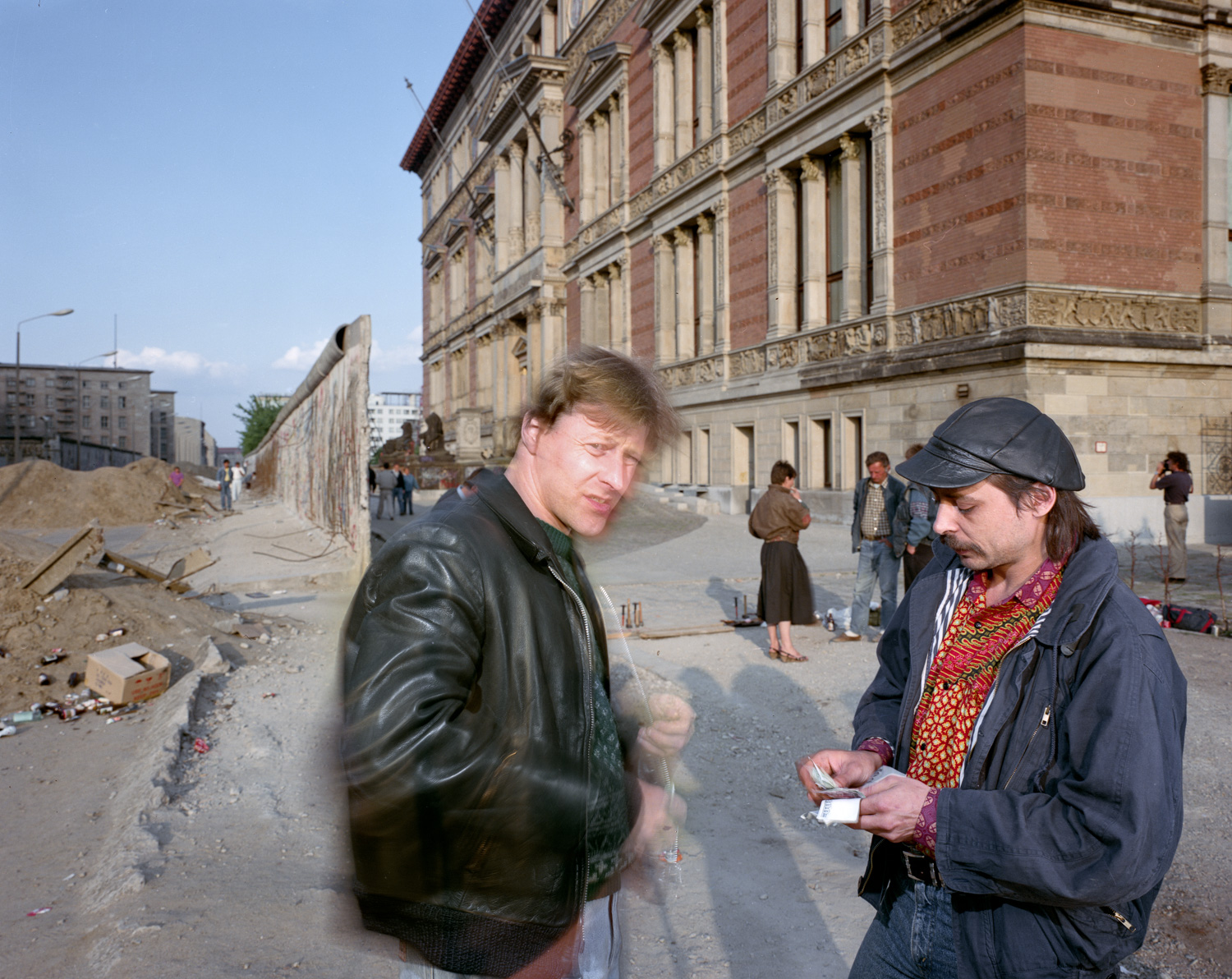    
  
 
  
    A little docudrama - two men changing money near the wall behind Martin Gropius - Bau. Berlin 1990.    
  
 Normal 
 0 
 
 
 
 
 false 
 false 
 false 
 
 EN-CA 
 X-NONE 
 X-NONE 
 
  
  
  
  
  
  
  
  
  
 
 
  
  
  
  
  
  
  
