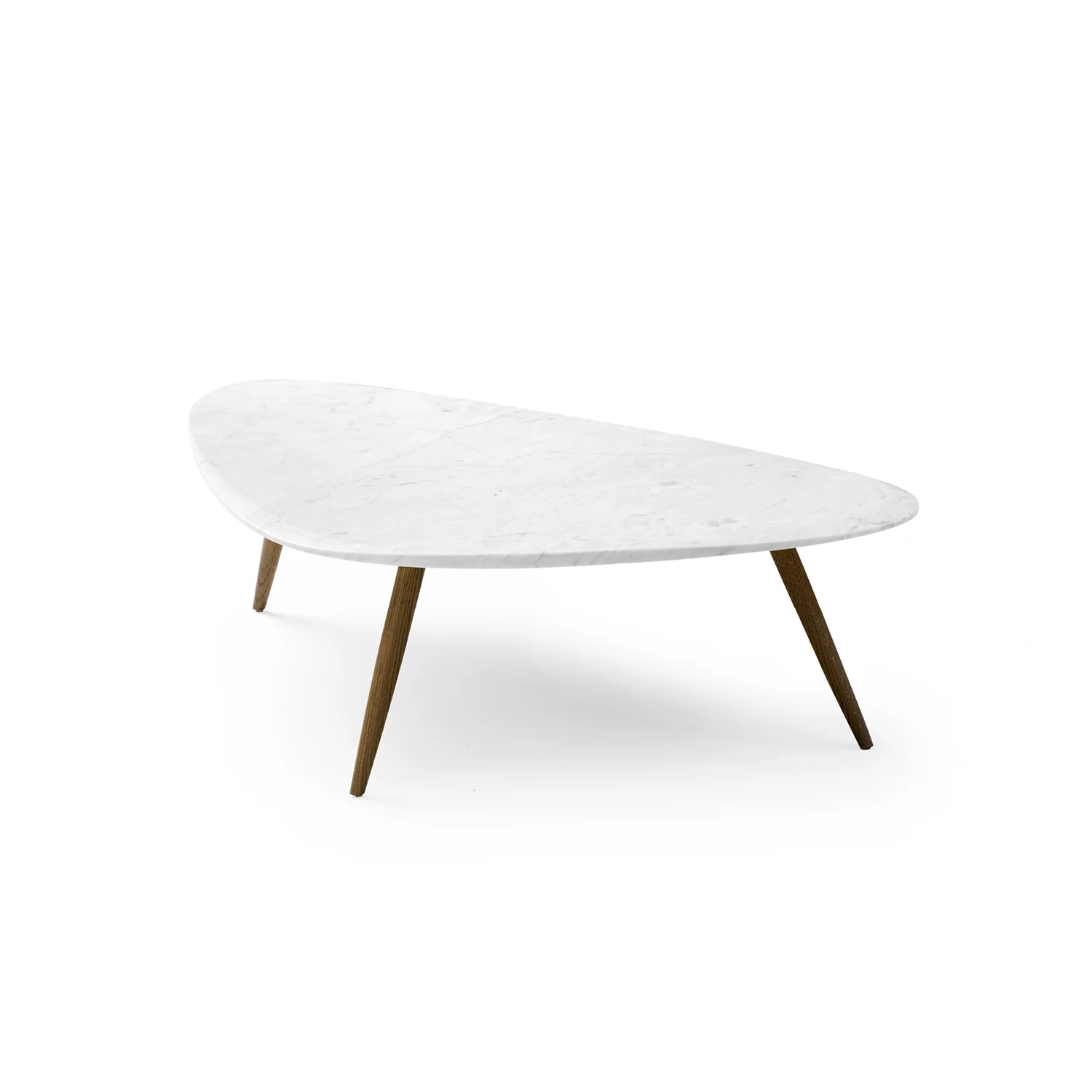 Salontisch IDUNA CHF 1'760.00 Platte Marmor "Bianco Carrara", Füsse Eiche Masse: 90 x 58, Höhe 37 cm