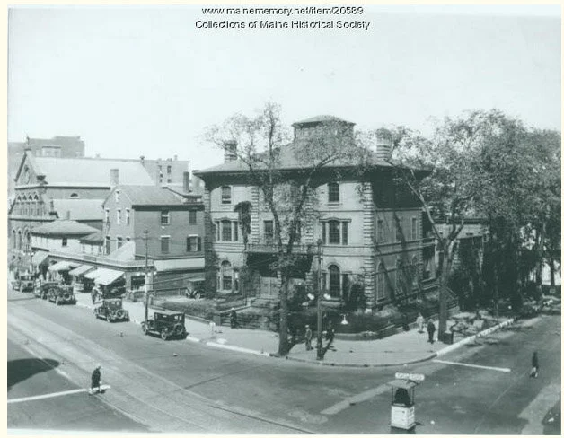The Libby Mansion (demolished 1928) on Congress Street ca. 1925, courtesy the Maine Historical Society