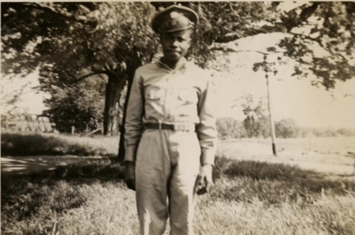 Pfc. Robert Holley stationed in North Yarmouth, 1942