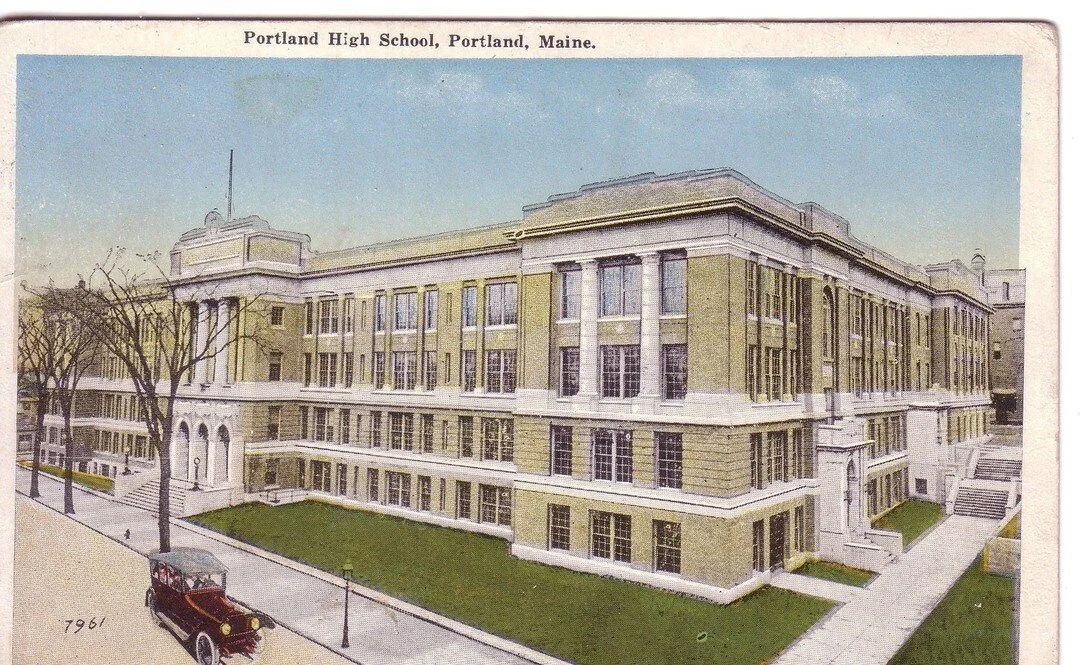 While Summer's heat is expected to return later this week, it's almost back to school time! For the next couple of weeks we will feature a historic Portland school building each Tuesday. First up is Portland High School. 

The earliest portion of Por