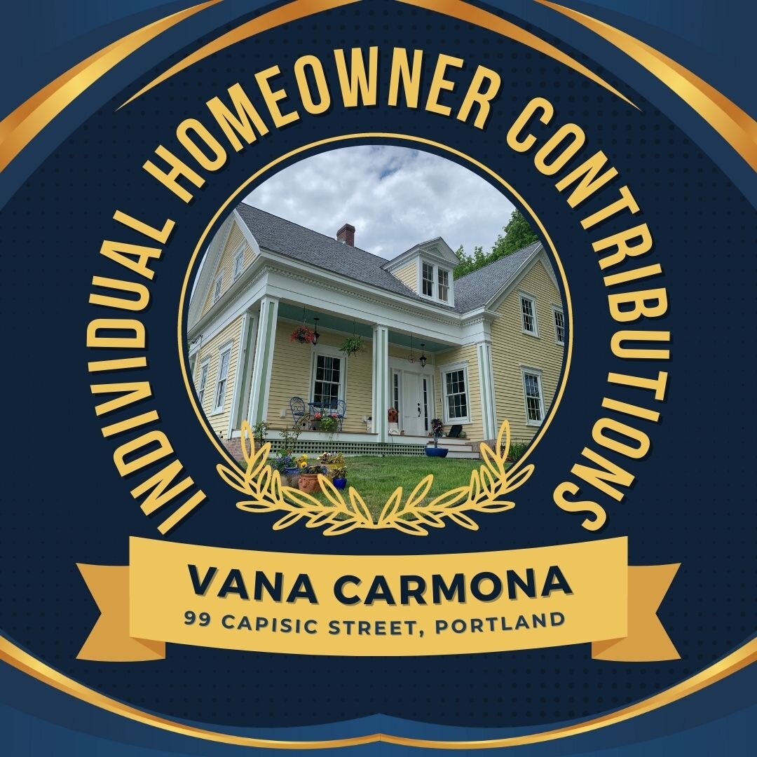 We're highlighting each of our 2023 Preservation Award winners and we hope you'll join us in celebrating them on Wednesday, May 24! 
Vana Carmona brought the house at 99 Capisic Street, Portland back to life! Over the course of two years, she, along 