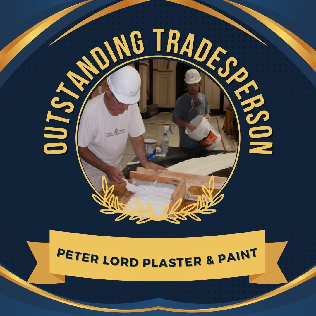 We're highlighting each of our 2023 Preservation Award winners and we hope you'll join us in celebrating them on September 13! 
Peter Lord Plaster &amp; Paint has been working on rehabilitation and restoration projects for about forty years and in th