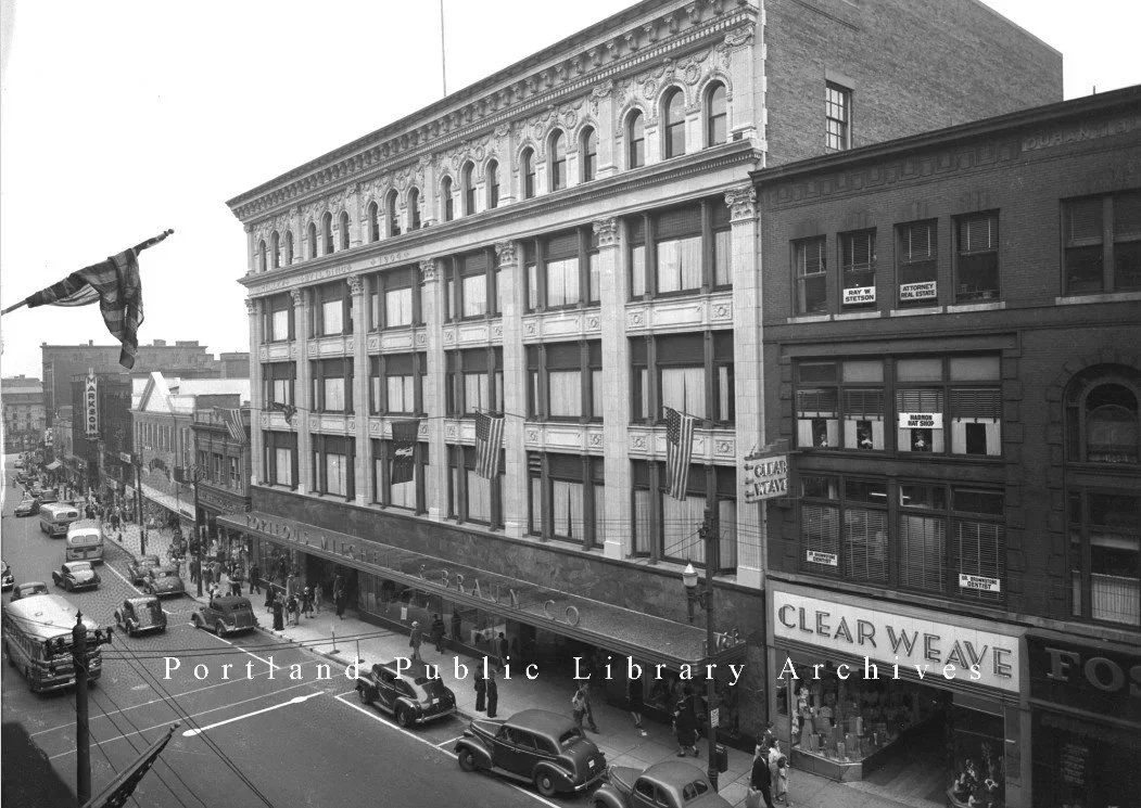 Storefront 1940s renovation. Portland Public Library Collection.