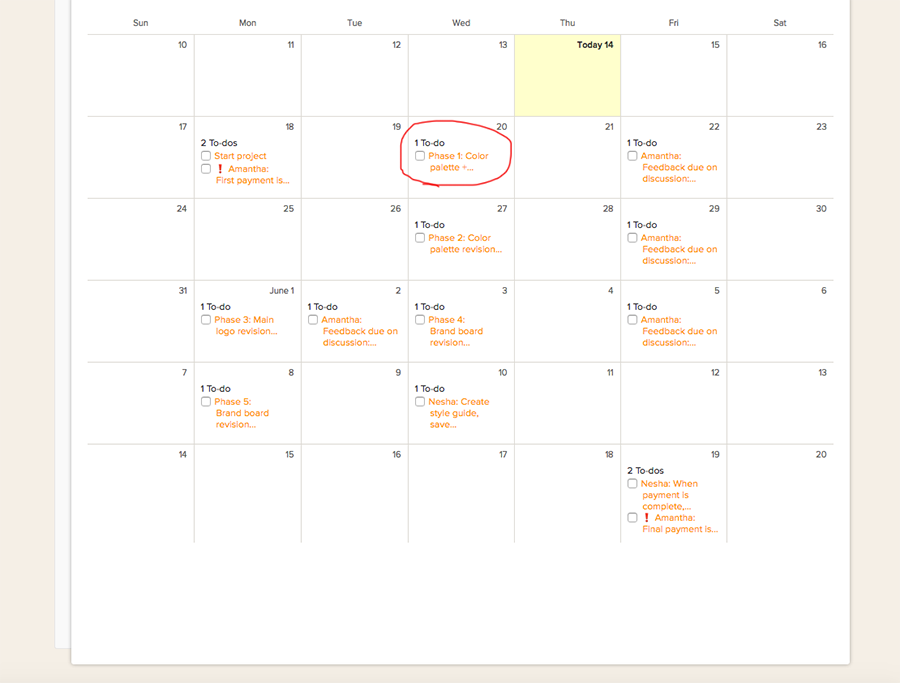 project calendar