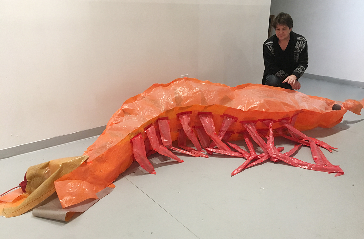 Crude Life Inflatable Shrimp Mascot, Sean Miller, 2018
