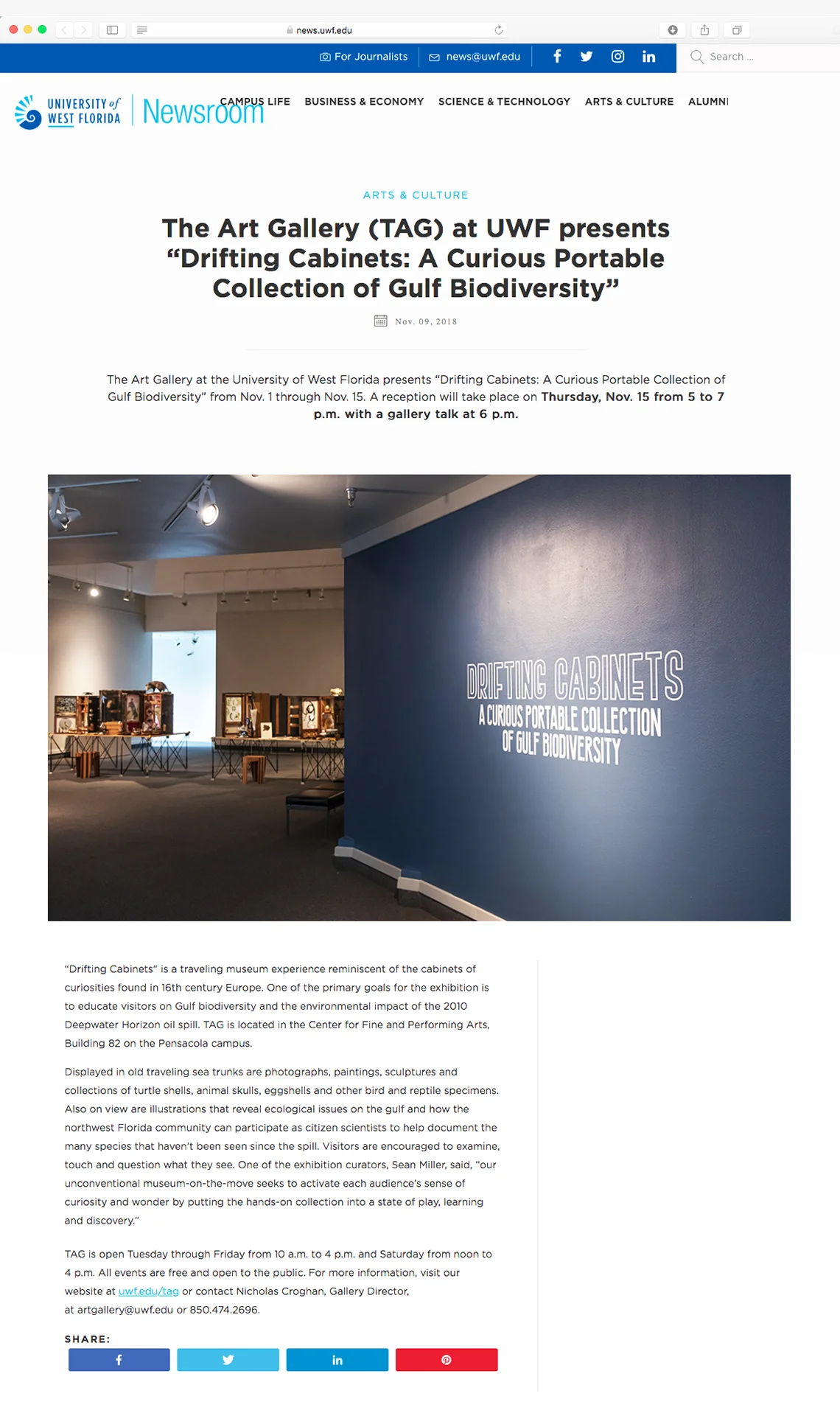 Drifting Cabinets Open At University Of West Florida