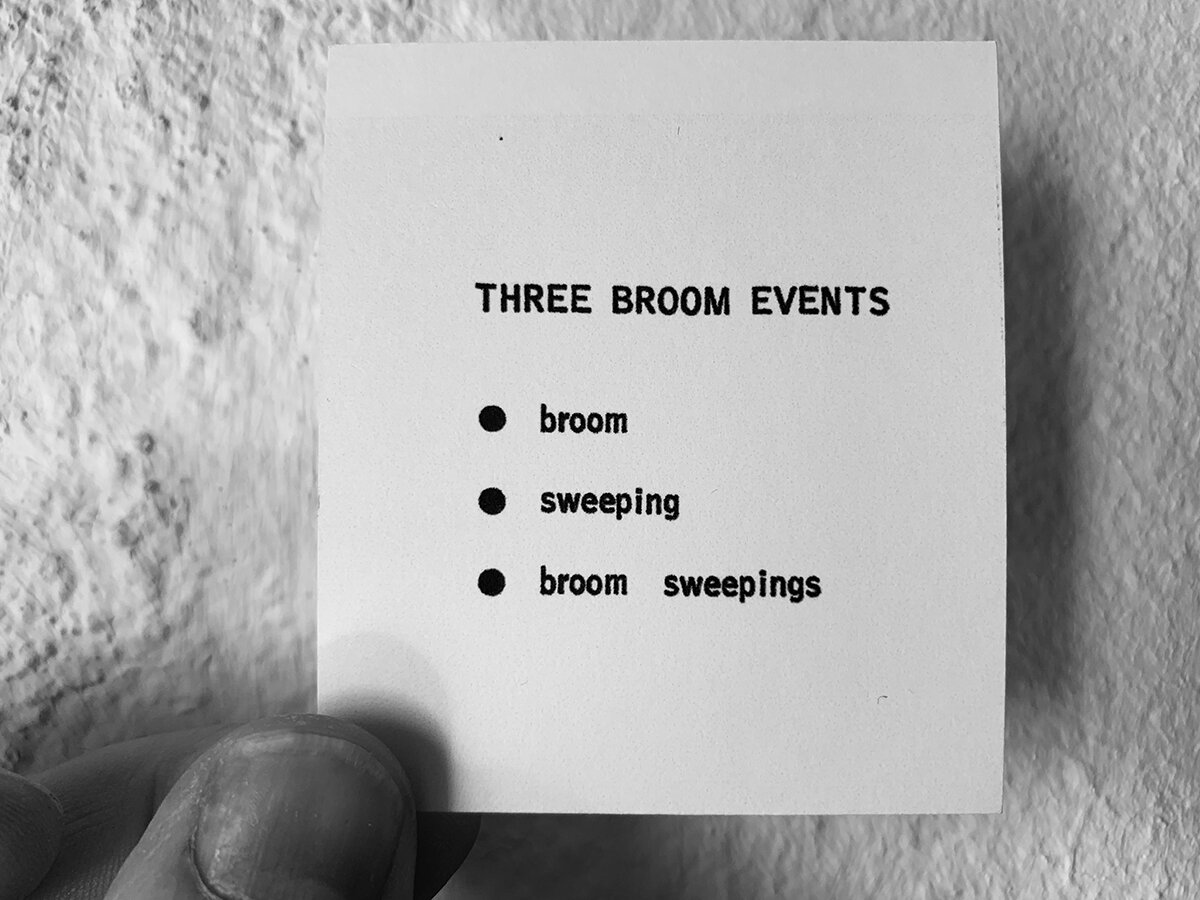 George Brecht, Three Broom Events (from Water Yam)
