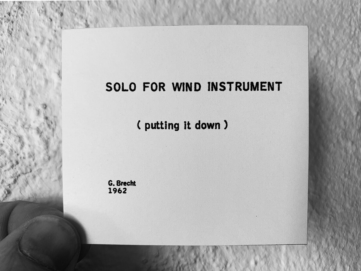 George Brecht, Solo for Wind Instrument, 1962