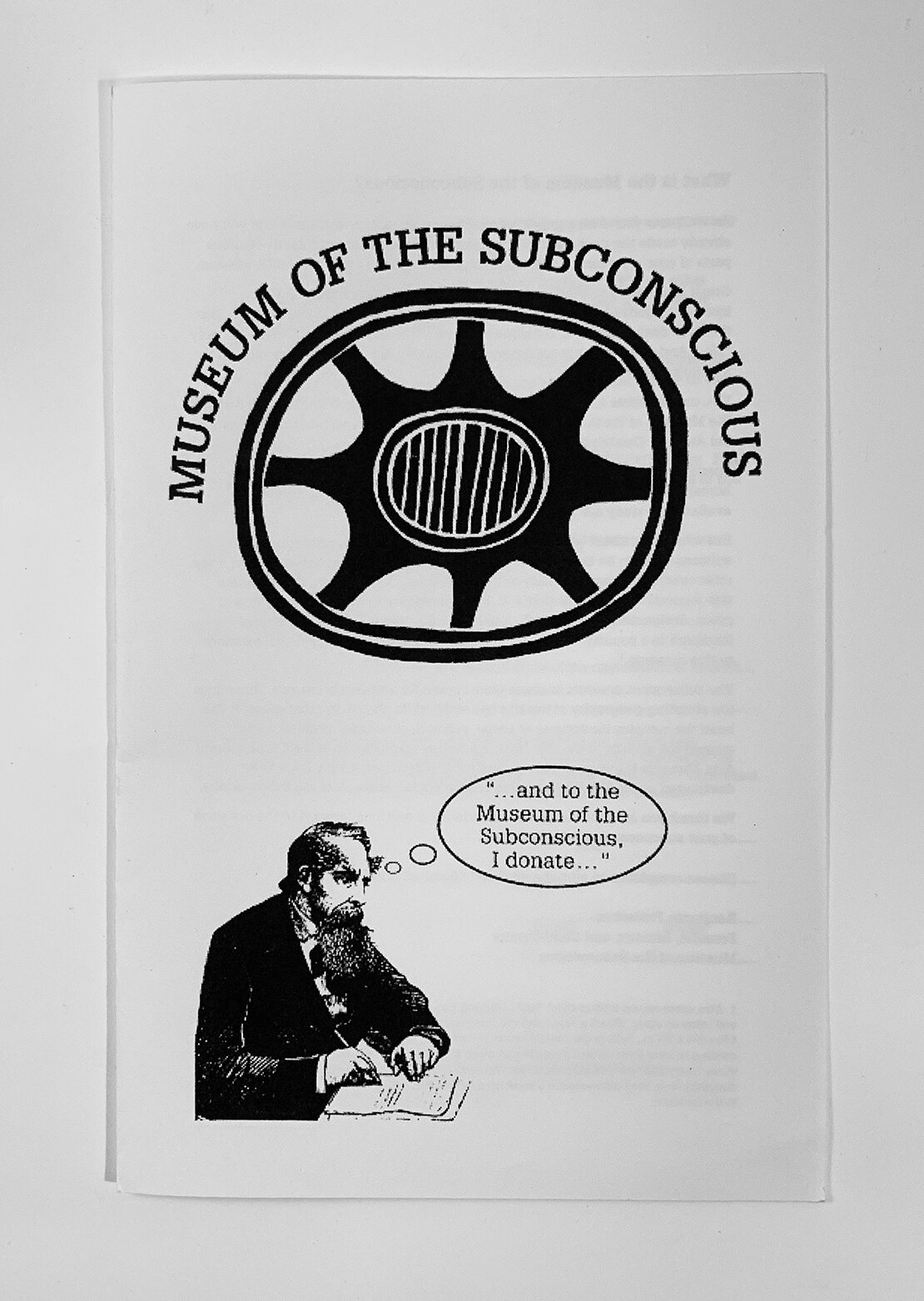 Ben Patterson, Museum of Subconscious Donor Pamphlet
