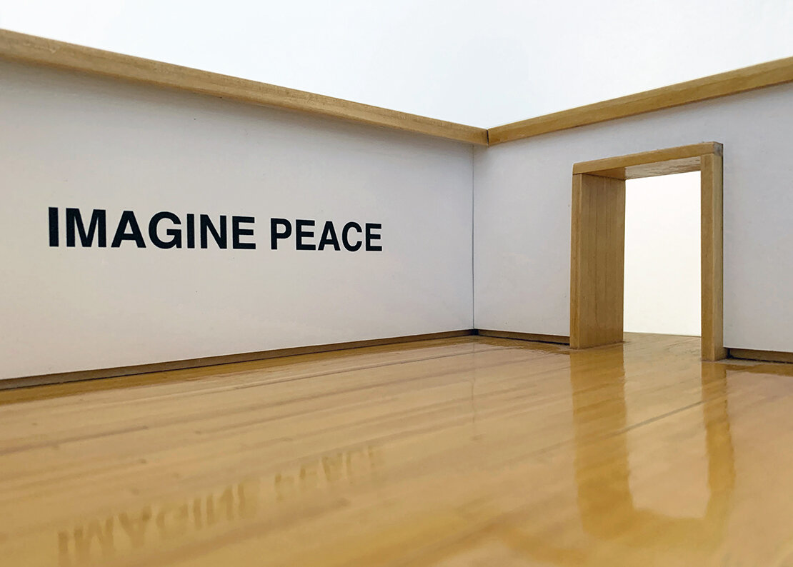 Installation view, Yoko Ono, IMAGINE PEACE and WISH PEACE, 2008. 