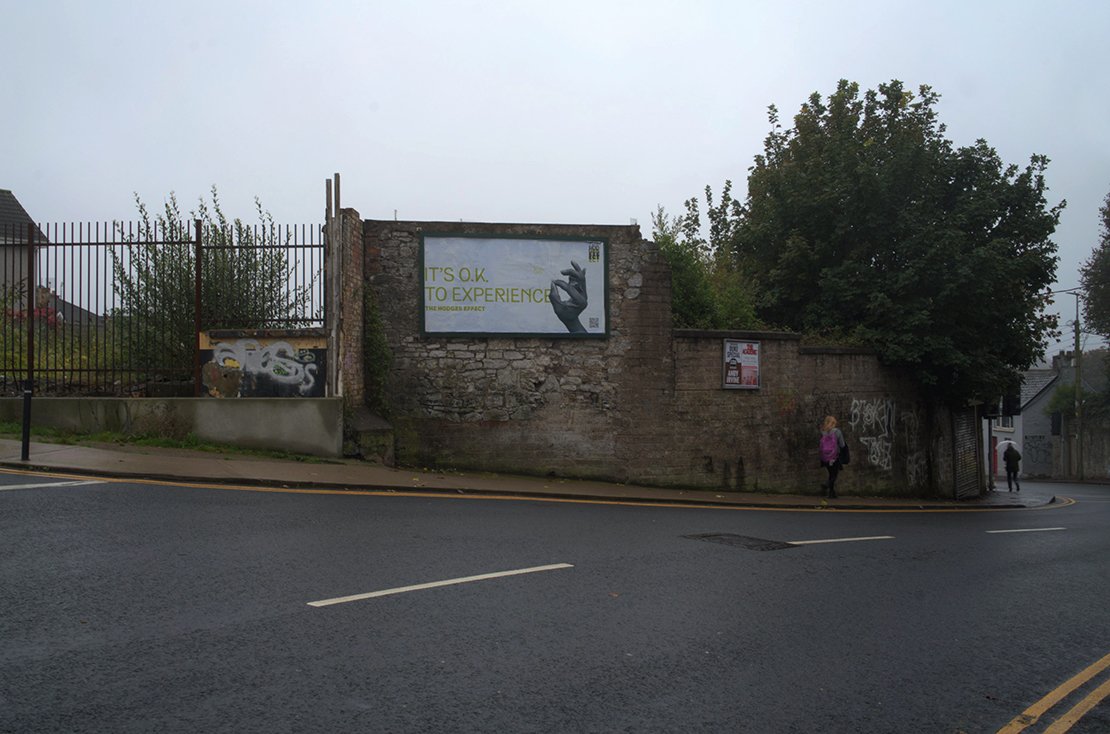  Sean Miller, Sean Taylor, and Connie Hwang, Billboard in Cork City Ireland Advertising The Hodges Effect for International Space Week, 2021 