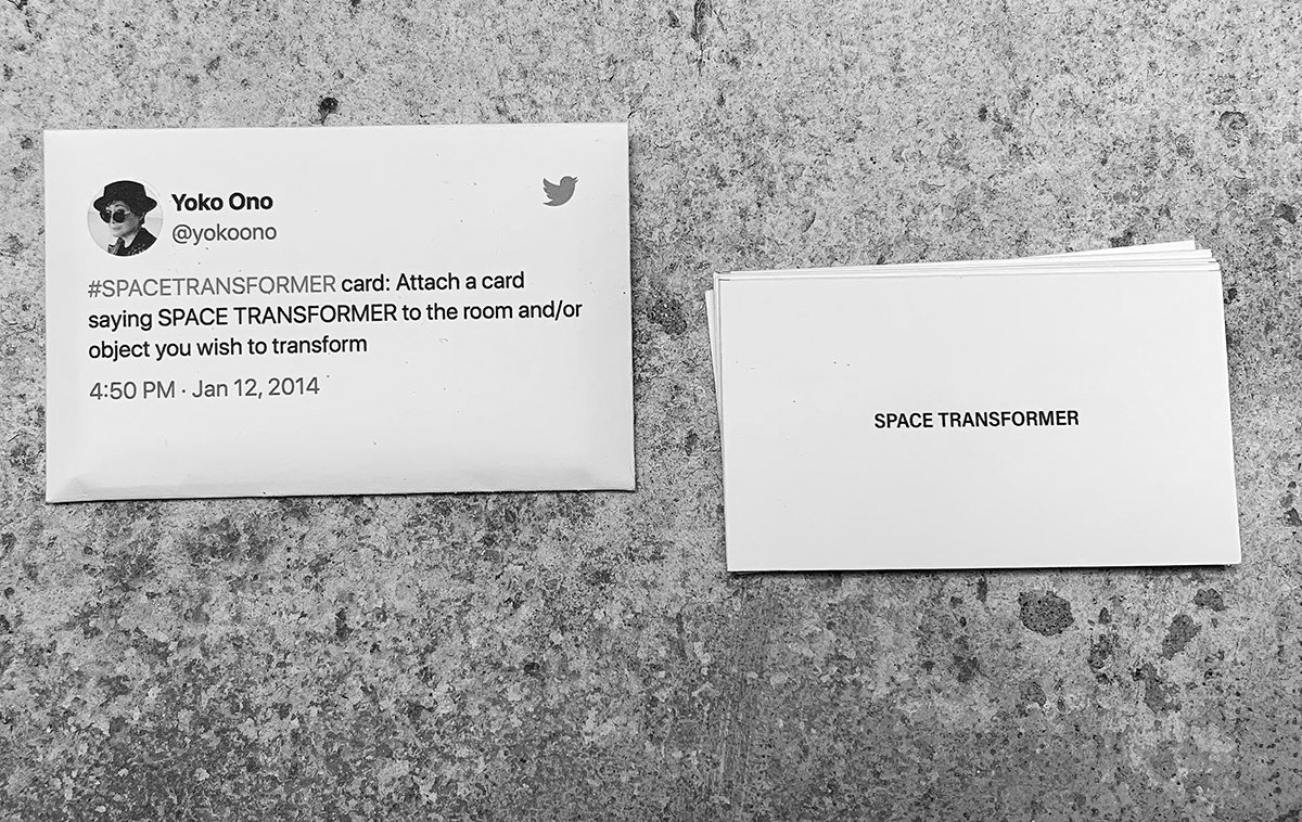 Yoko Ono, Space Transformer Cards, 2014.