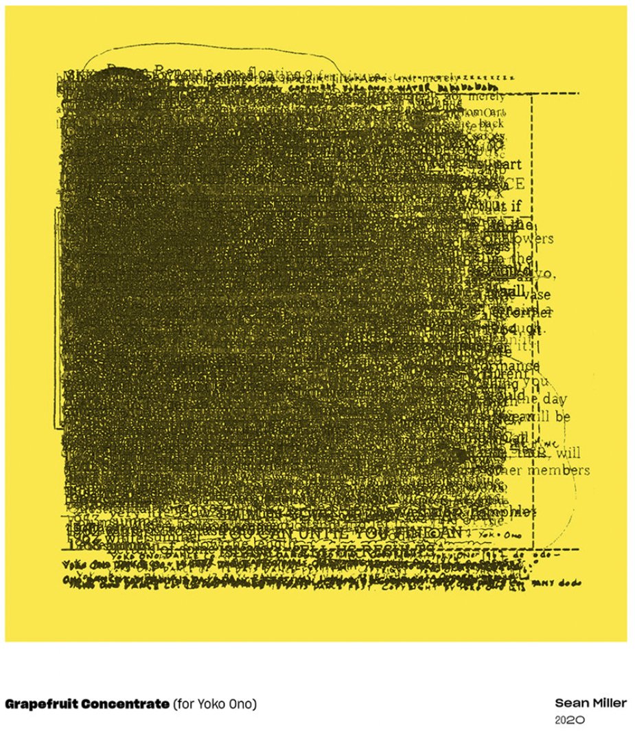Sean Miller, Grapefruit Concentrate (for Yoko Ono), Digital Print, 2020.