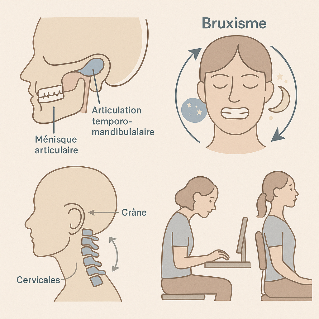 Posture tête en avant et tensions de la mâchoire – prévention du bruxisme