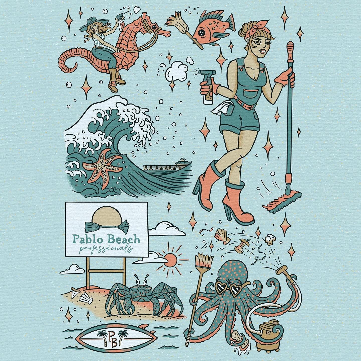 @pablobeachprofessionals brand flash sheet 8 of 10. 🐠🧼 no matter how hard we try and how often we clean our houses we could always use a little help from some professionals. Using their current branding and logo transformed their brain flash sheet 