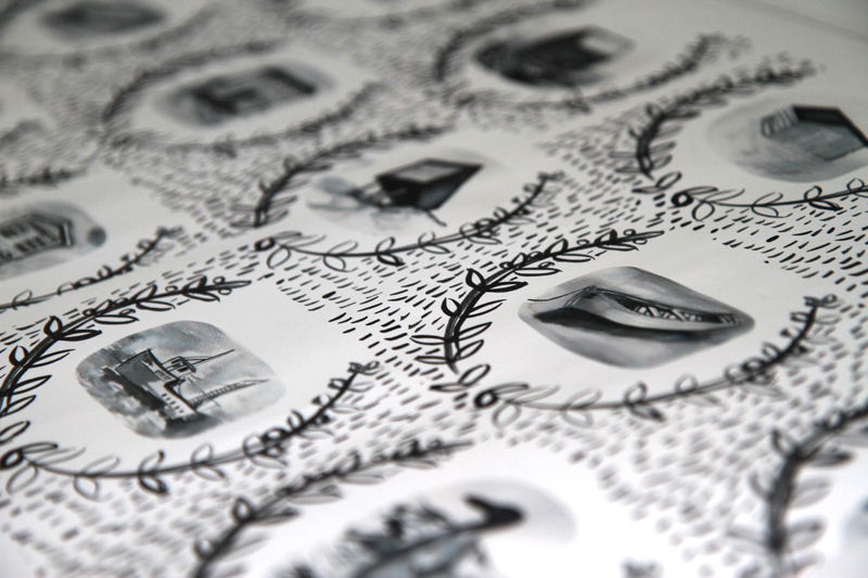 Detail of wallpaper / I llustration by Donna Wilson