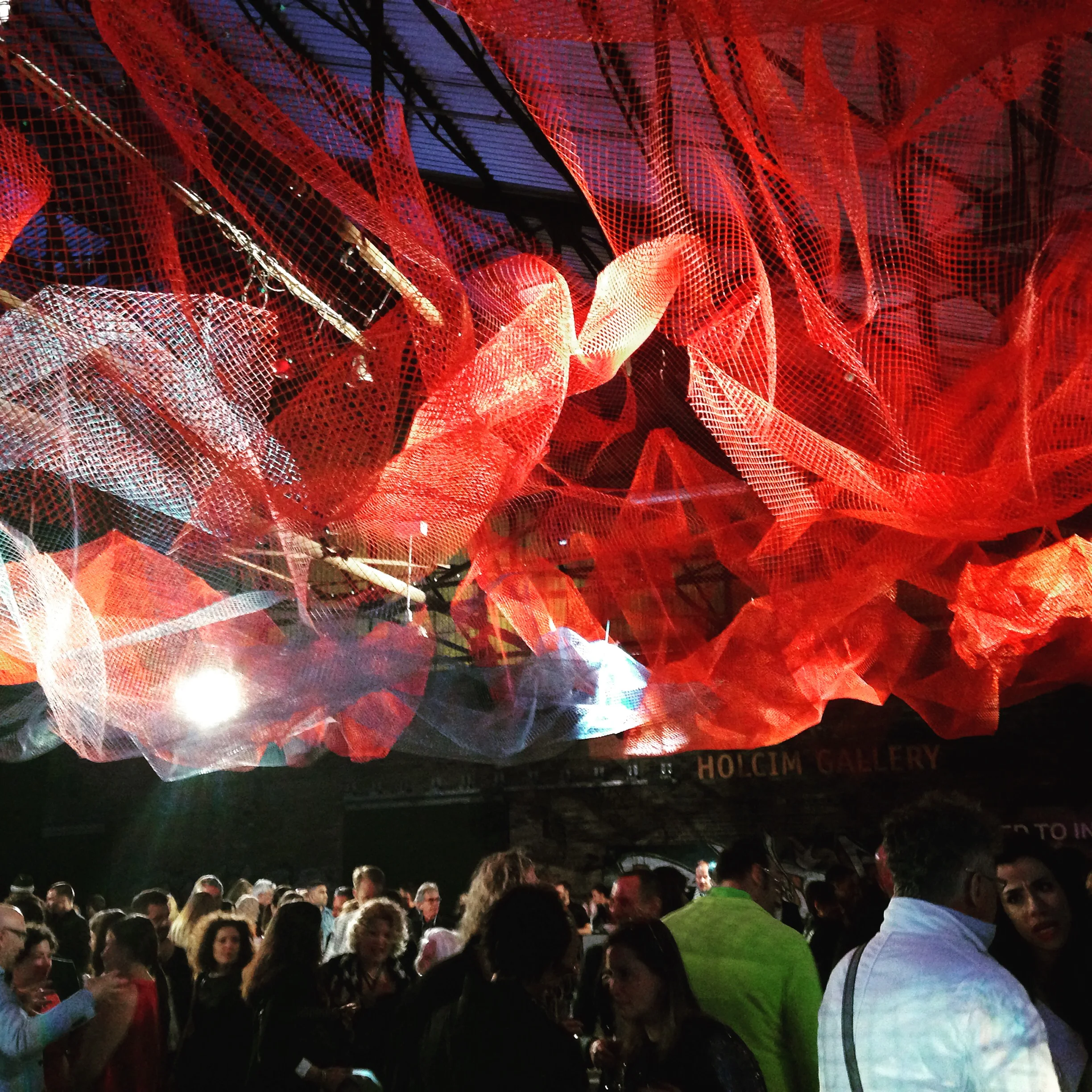 Incredible construction mesh installation above awards goers at the AZ Awards