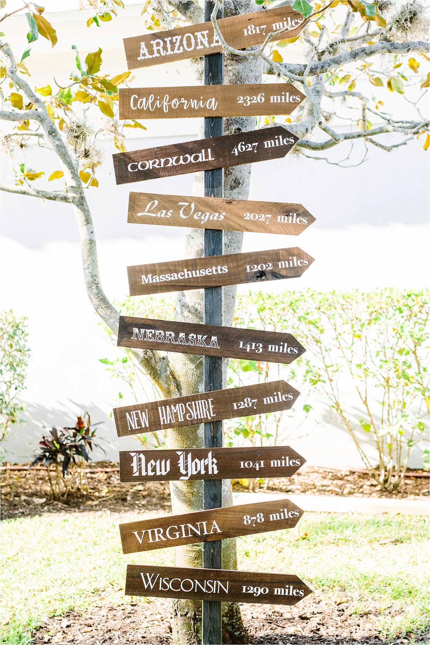 Will crafted this amazing sign to honor their guests who traveled from all over the world to celebrate their special day with them!