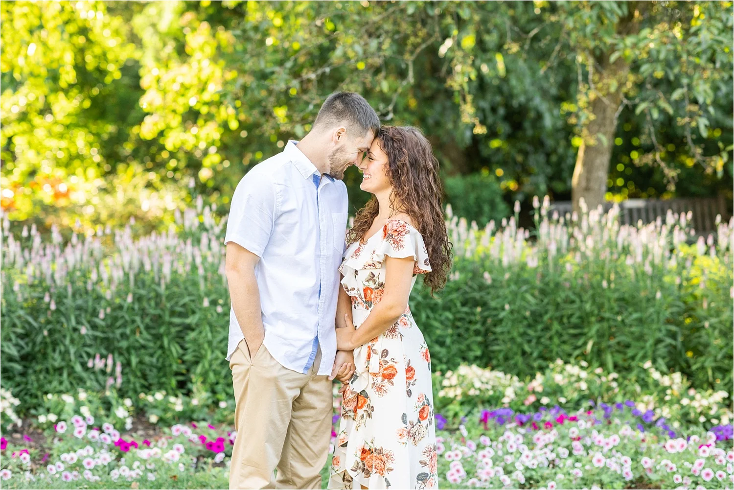 Josiah + Sydney's Gorgeous End of Summer Engagement Session at Fellows Riverside Gardens &amp; Mill Creek Suspension Bridge on August 23, 2019 by Youngstown Wedding Photographers