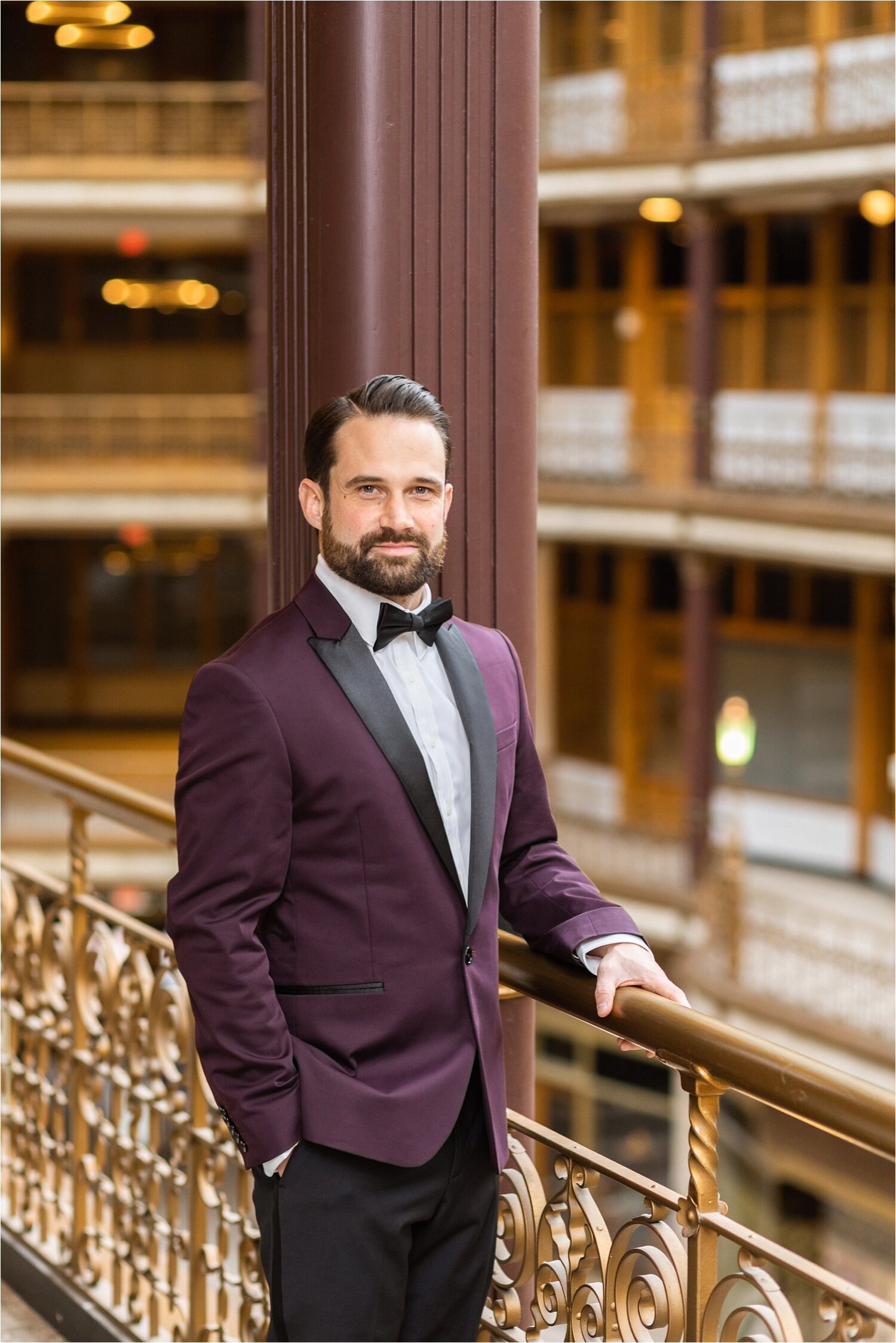 2019-12-31_0034.jpg groom portrait at the hyatt arcade in cleveland, ohio on wedding day