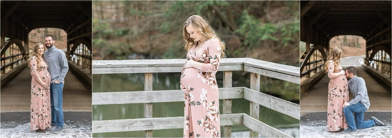 Jasmine + Will’s Winter Maternity Mini Session at Lanterman's Mill