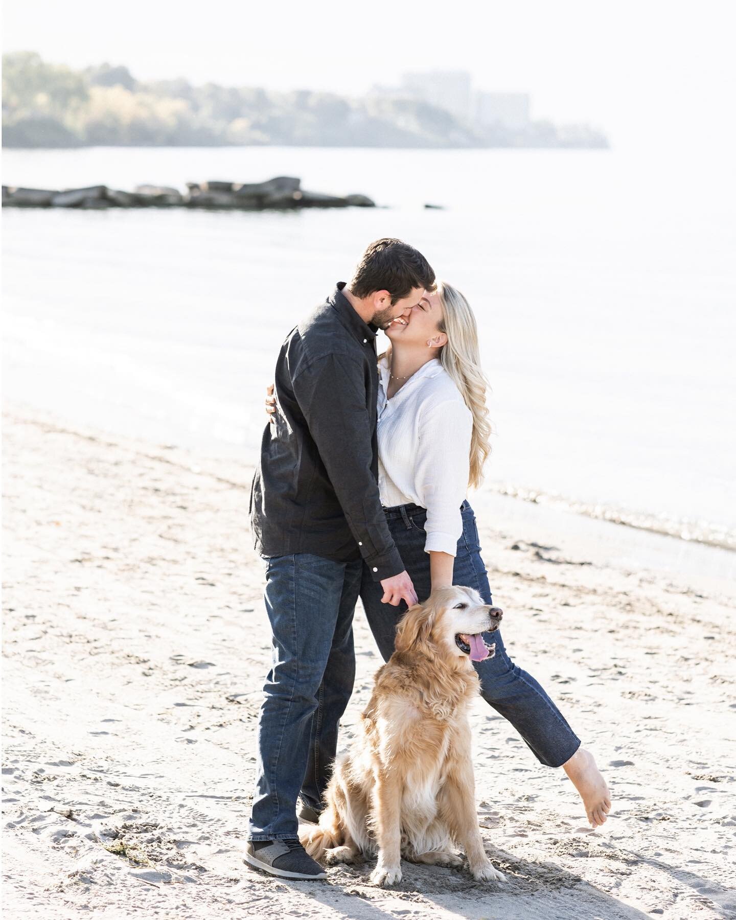 PRO TIP: include your fur babies in the first half of your engagement session while they&rsquo;re still curious and before they get bored&mdash;and if they&rsquo;re extra well behaved, like this sweet pup, why not include them even more?! Here&rsquo;