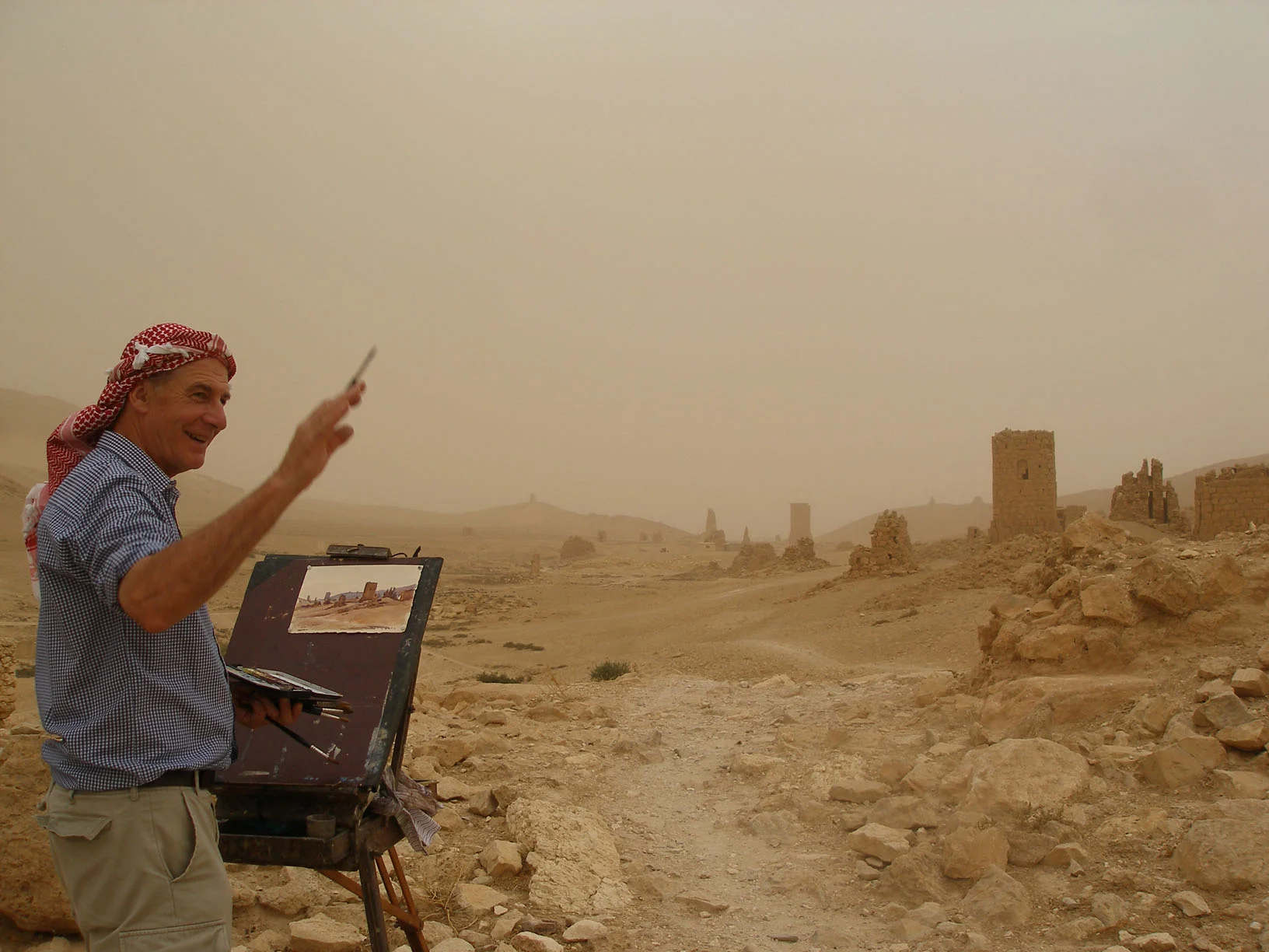 Approaching sandstorm, Towers of Silence, Palmyra, Syria. 2007