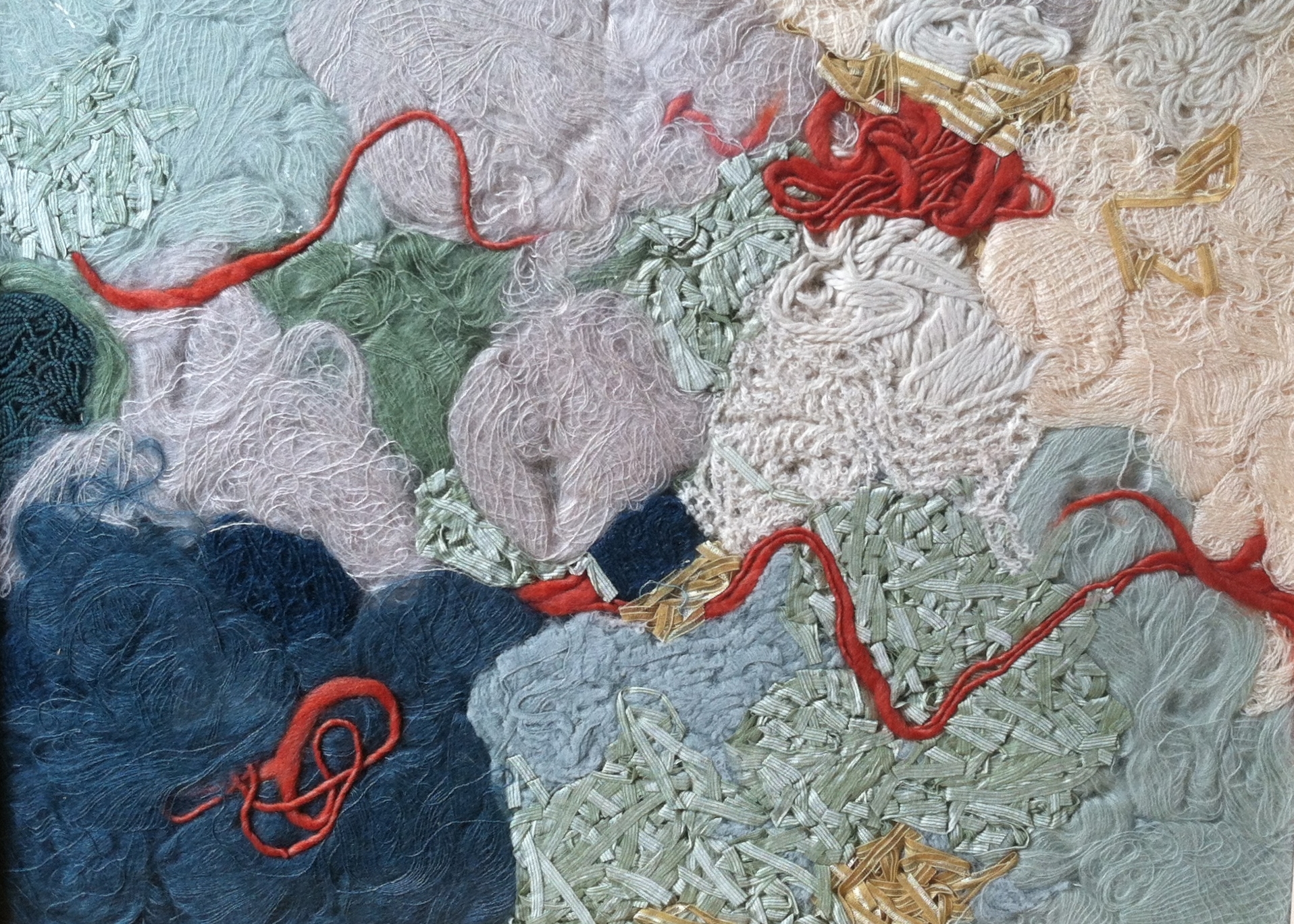 Aerial Perspective 1.1 2014 Wool, cotton, and silk 18" x 24" Collection of Natalie and Jon Meir