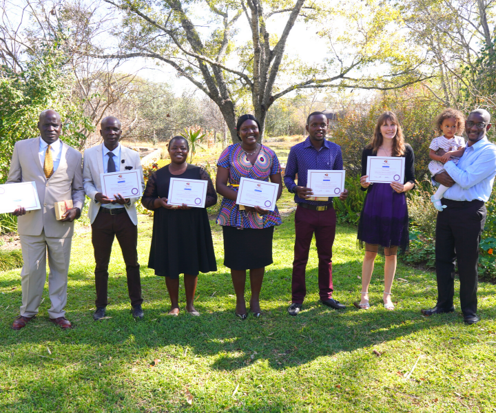  Our first graduating class in Zimbabwe, with their instructor Tinaye (far right) 
